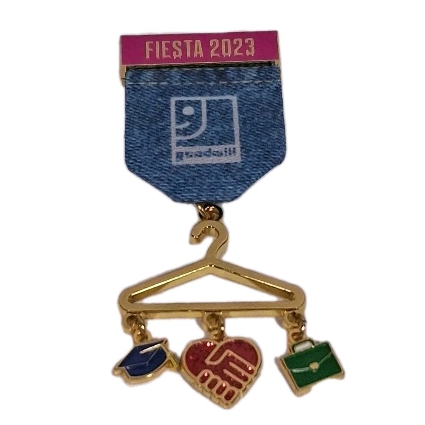 2023 Fiesta Goodwill Denim Jean Pocket Clothes Hanger San Antonio Pinback